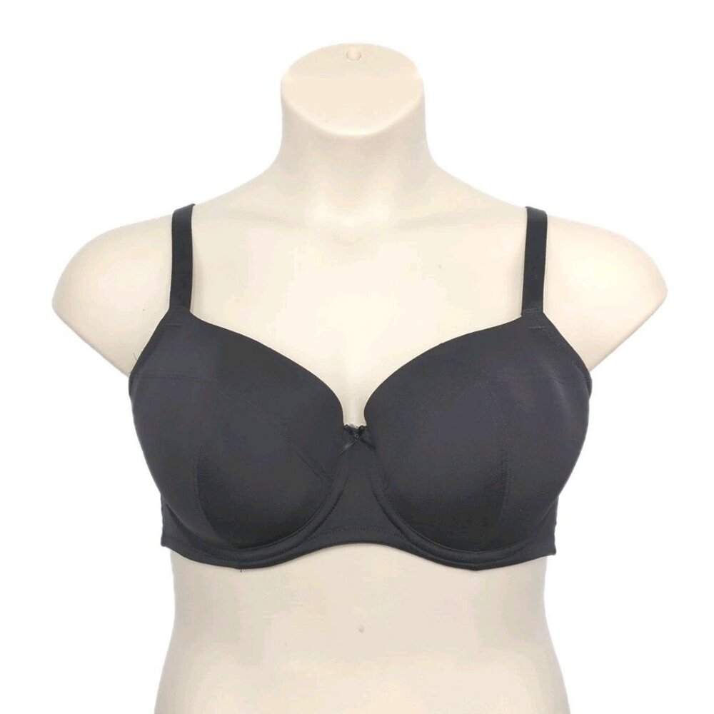 Cacique Lane Bryant Womens Bra Body Essentials Balconette U/W Size 38DDD Black